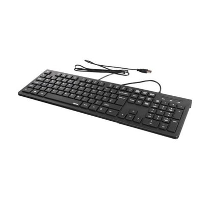 Hama KC-200 Multimedia Keyboard, USB, Flat Keys, Splash Proof